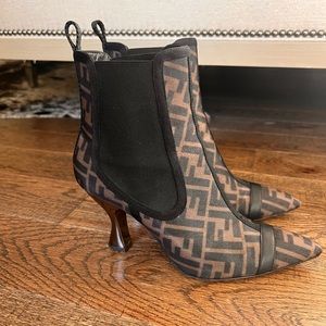 Fendi Colibri Cloth Ankle Boots Size 37.5